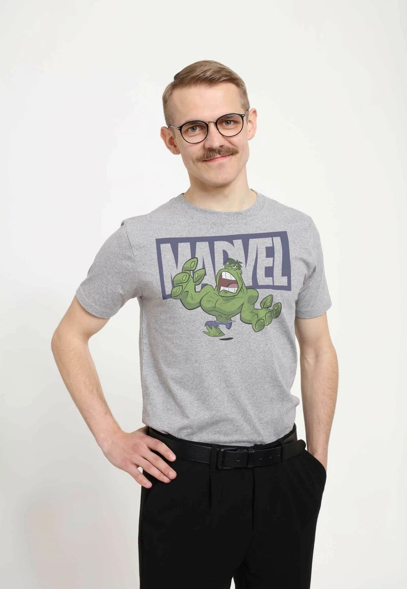 Henry Tiger Unisex MARVEL AVENGERS CLASSIC - BRICK HULK - T-Shirt Print - Melange Grey 3 Henry Tiger Unisex MARVEL AVENGERS CLASSIC - BRICK HULK - T-Shirt Print - Melange Grey – Bild 3