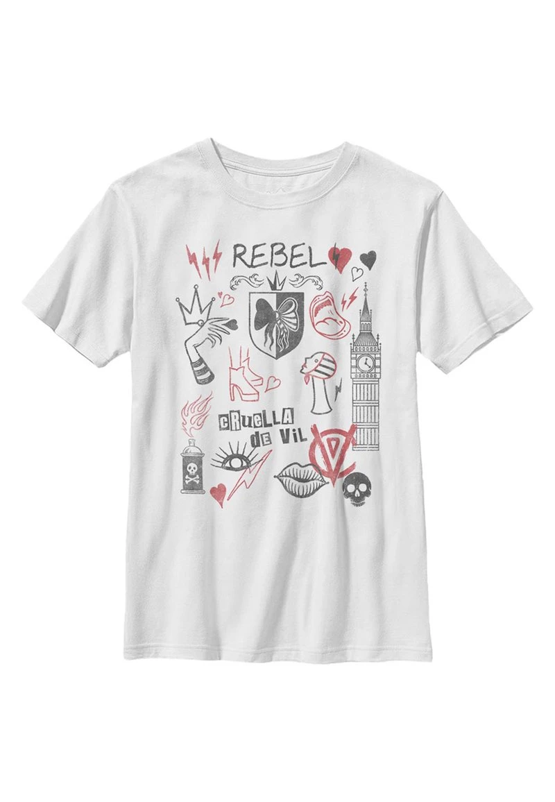 Henry Tiger Unisex DISNEY REBEL QUEEN CRUELLA - T-Shirt Print - White 1 Henry Tiger Unisex DISNEY REBEL QUEEN CRUELLA - T-Shirt Print - White