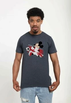 Henry Tiger Unisex DISNEY CLASSICS MICKEY CLASSIC - ENGLAND KICK - T-Shirt Print - Melange Black