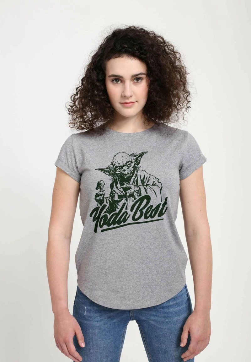 Henry Tiger Damen STAR WARS: CLASSIC - BEST YODA - T-Shirt Print - Melange Grey 3 Henry Tiger Damen STAR WARS: CLASSIC - BEST YODA - T-Shirt Print - Melange Grey – Bild 3