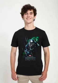 Henry Tiger Unisex MARVEL AVENGERS CLASSIC - GREEN PANTHER - T-Shirt Print - Black