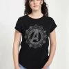 Henry Tiger Damen MARVEL AVENGERS CLASSIC - AVENGER EMBLEMS - T-Shirt Print - Black