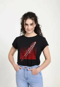 Henry Tiger Damen STAR WARS: THE MANDALORIAN - DARKSABER TEXT - T-Shirt Print - Black -Günstiges Henry Tiger Geschäft 051f7a9dbedf4751b5c070cc279535ee