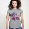 Henry Tiger Damen DISNEY BELLE ROSES - T-Shirt Print - Melange Grey