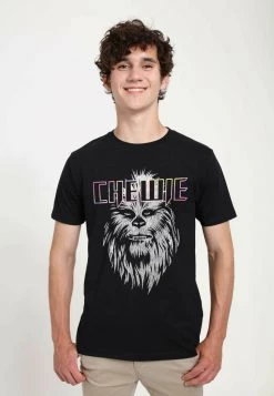 Henry Tiger Unisex STAR WARS: CLASSIC - CHEWIE FACE - T-Shirt Print - Black