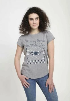 Henry Tiger Damen STAR WARS - T-Shirt Print - Melange Grey