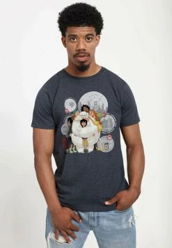 Henry Tiger Unisex PIXAR BIG HERO 6 SERIES - BAYMAX HUGS - T-Shirt Print - Melange Black