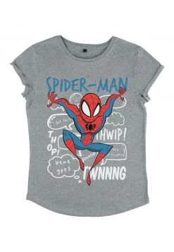 Henry Tiger Damen MARVEL SPIDER-MAN CLASSIC - SPIDEY DOODLE THOUGHTS - T-Shirt Print - Melange Grey -Günstiges Henry Tiger Geschäft 0a0856d11e584b8b9cec43c0a0c83ae6