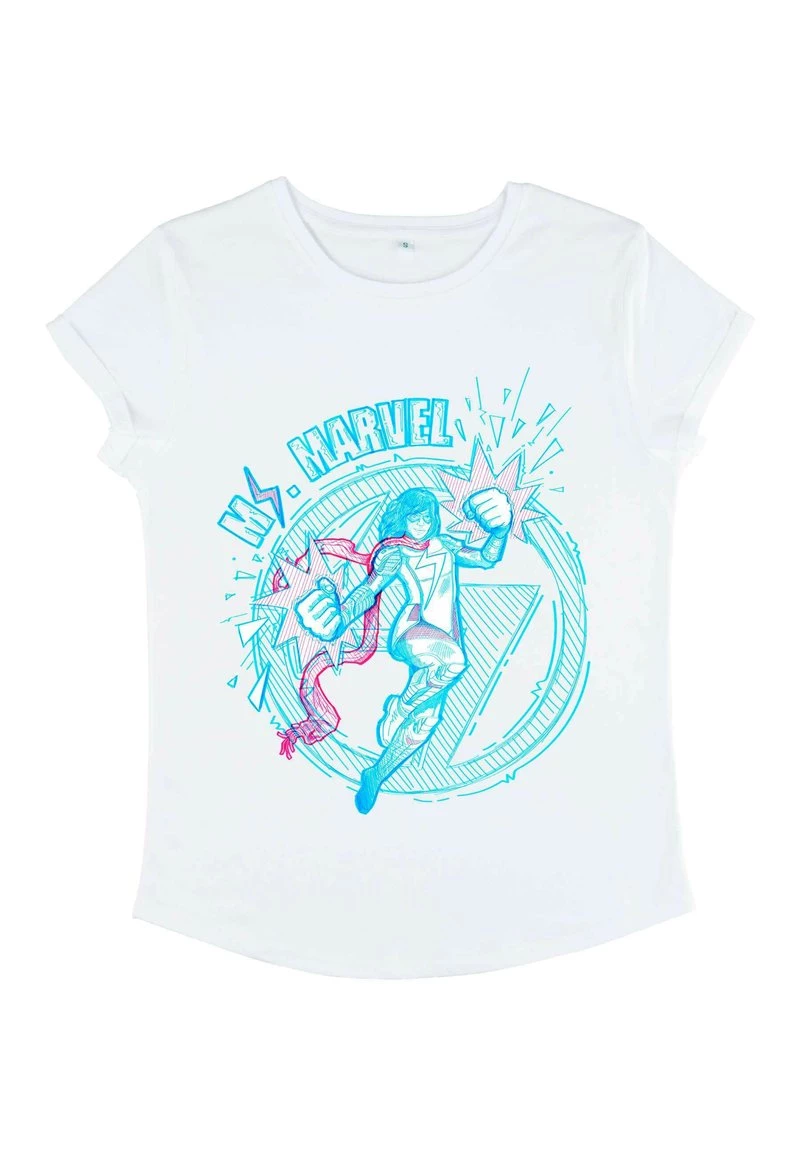 Henry Tiger Damen MARVEL MARVEL OTHER - DOODLE MS MARVEL - T-Shirt Print - White 6 Henry Tiger Damen MARVEL MARVEL OTHER - DOODLE MS MARVEL - T-Shirt Print - White – Bild 6