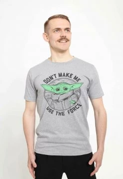 Henry Tiger STAR WARS: THE MANDALORIAN - DON'T MAKE ME - T-Shirt Print - Melange Grey | Unisex