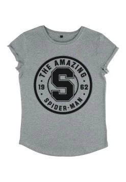 Henry Tiger Damen MARVEL AVENGERS CLASSIC - COLLEGIATE SPIDERMAN - T-Shirt Print - Melange Grey -Günstiges Henry Tiger Geschäft 0c09cf344cd9476a86822a90212f1530