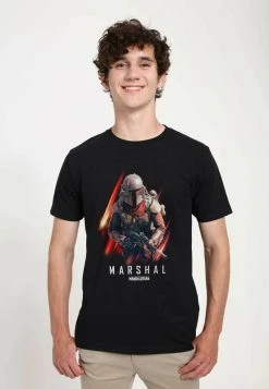Henry Tiger Unisex STAR WARS: THE MANDALORIAN - MARSHAL ACTION - T-Shirt Print - Black