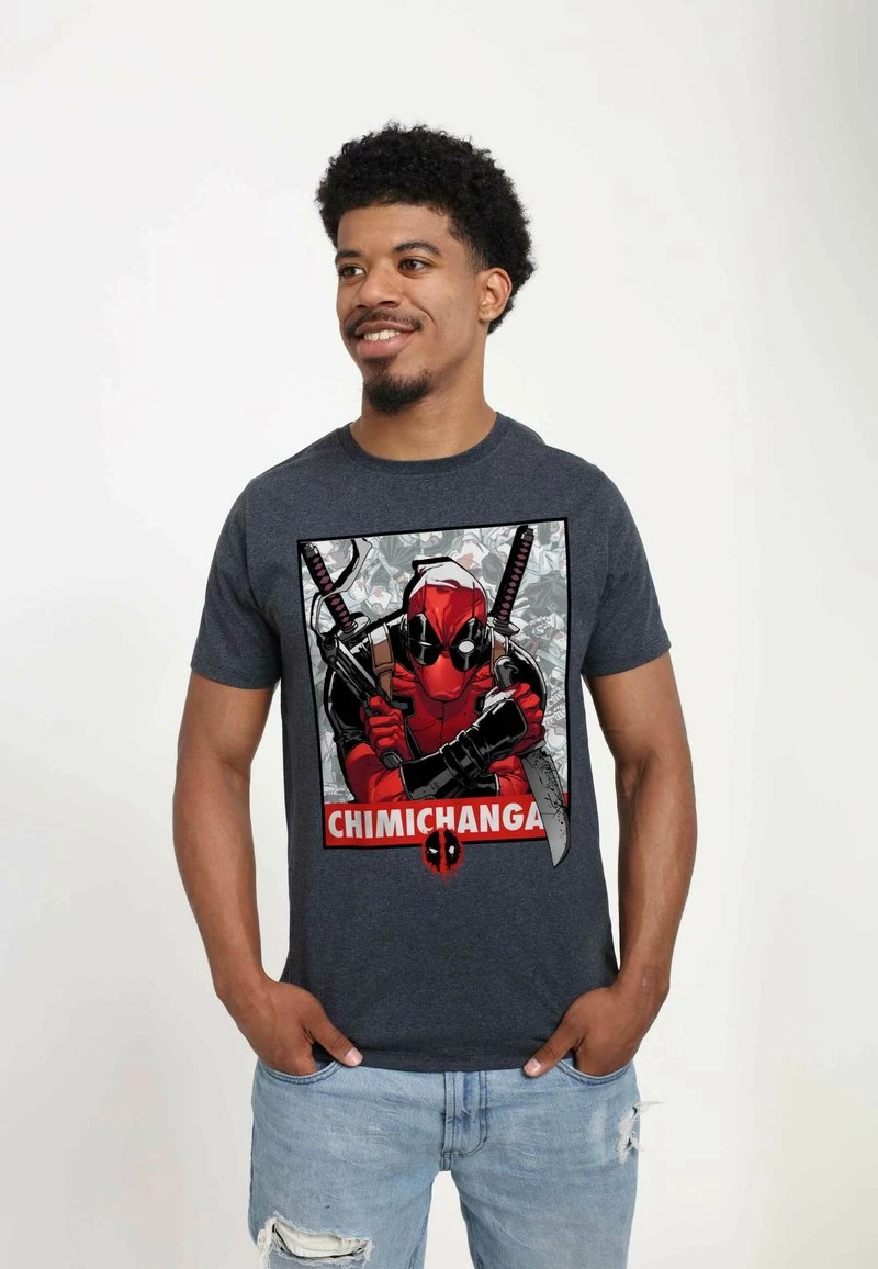 Henry Tiger Unisex MARVEL OBEY THE CHIMI - T-Shirt Print - Melange Black 3 Henry Tiger Unisex MARVEL OBEY THE CHIMI - T-Shirt Print - Melange Black – Bild 3