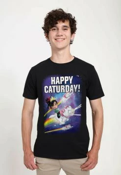 Henry Tiger Herren DISNEY HAPPY CATURDAY STARS - T-Shirt Print - Black