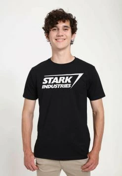 Henry Tiger Unisex MARVEL AVENGERS CLASSIC - STARK LOGO - T-Shirt Print - Black