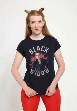 Henry Tiger Damen MARVEL AVENGERS: ENDGAME - BLACK WIDOW BURST - T-Shirt Print - Navy Blue