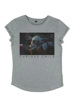 Henry Tiger Damen STAR WARS: THE MANDALORIAN - CURIOUS PHOTO - T-Shirt Print - Melange Grey -Günstiges Henry Tiger Geschäft 12a83ef479984be2a5d4f08df70ef201
