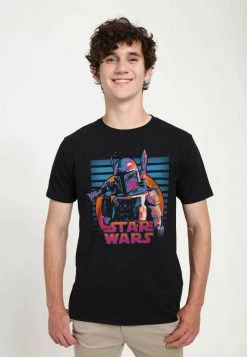 Henry Tiger Unisex STAR WARS: CLASSIC - NEON FETT - T-Shirt Print - Black