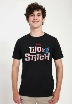 Henry Tiger DISNEY CLASSICS LILO & STITCH - STITCH WITH LOGO - T-Shirt Print - Black | Unisex