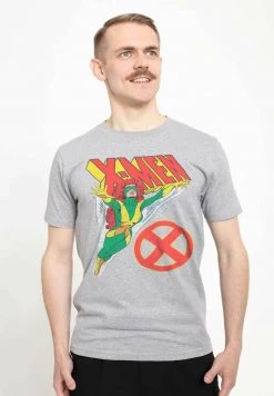 Henry Tiger Unisex MARVEL X-MEN - GREY FLIGHT - T-Shirt Print - Melange Grey