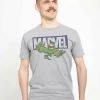 Henry Tiger Unisex MARVEL AVENGERS CLASSIC - BRICK HULK - T-Shirt Print - Melange Grey