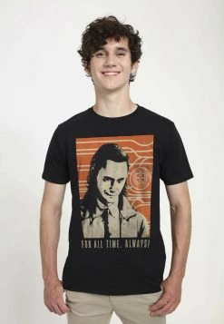 Henry Tiger MARVEL UNISEX TIME ALWAYS - T-Shirt Print - Black