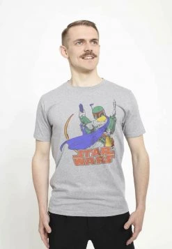 Henry Tiger Unisex STAR WARS BOUNTY FLAME - T-Shirt Print - Melange Grey