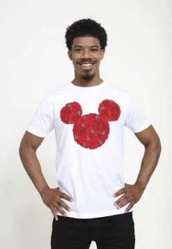 Henry Tiger DISNEY UNISEX MICKEY MOUSE ROSES - T-Shirt Print - White