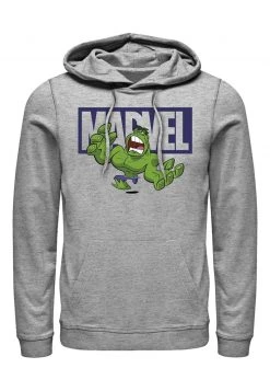 Henry Tiger Unisex MARVEL BRICK HULK - Kapuzenpullover - Melange Grey