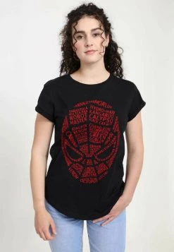 Henry Tiger Damen MARVEL AVENGERS CLASSIC - SPIDEY WORDS - T-Shirt Print - Black