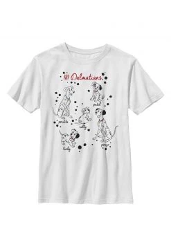 Henry Tiger Unisex DISNEY CLASSICS 101 DALMATIANS PUPPY NAMES - T-Shirt Print - White