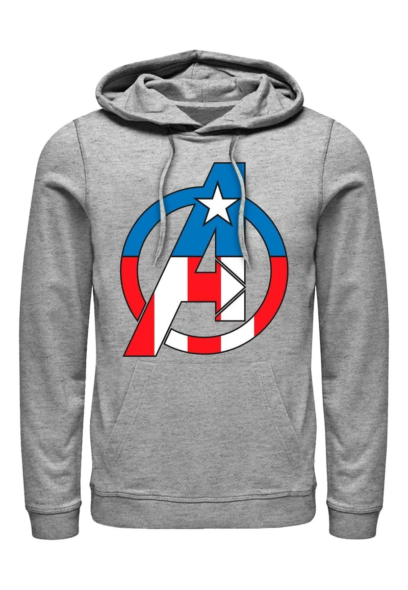 Henry Tiger Unisex MARVEL AVENGER CAPTIAN AMERICA - Kapuzenpullover - Melange Grey 1 Henry Tiger Unisex MARVEL AVENGER CAPTIAN AMERICA - Kapuzenpullover - Melange Grey