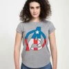 Henry Tiger MARVEL AVENGERS CLASSIC - AVENGER CAPTIAN AMERICA - T-Shirt Print - Melange Grey | Damen