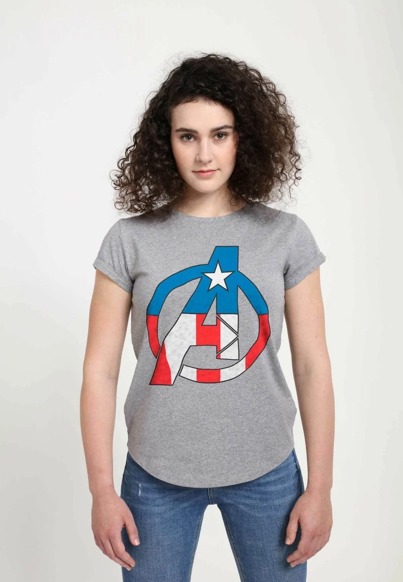 Henry Tiger MARVEL AVENGERS CLASSIC - AVENGER CAPTIAN AMERICA - T-Shirt Print - Melange Grey | Damen 1 Henry Tiger MARVEL AVENGERS CLASSIC - AVENGER CAPTIAN AMERICA - T-Shirt Print - Melange Grey | Damen