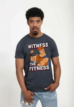 Henry Tiger Unisex PIXAR HERCULES - WITNESS THE FITNESS - T-Shirt Print - Melange Black
