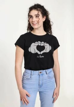 Henry Tiger Damen DISNEY CLASSICS MICKEY CLASSIC - GLOVE HEART - T-Shirt Print - Black -Günstiges Henry Tiger Geschäft 19fabdbcc8694a8fb149f6f266fb6d11