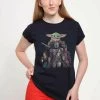 Henry Tiger Damen STAR WARS: THE MANDALORIAN - MANDALORIAN MOVIE POSTER - T-Shirt Print - Navy Blue