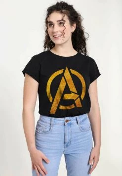 Henry Tiger Damen MARVEL AVENGERS CLASSIC - GOLD FOIL AVENGERS - T-Shirt Print - Black -Günstiges Henry Tiger Geschäft 1cad551cc3a24f6fae49d1f8b7b086d2