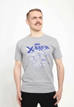Henry Tiger Unisex MARVEL XMEN OFFSETS - T-Shirt Print - Melange Grey