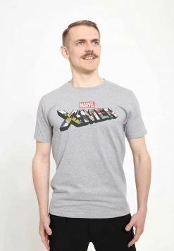 Henry Tiger Unisex MARVEL XMEN CHARACTER LOGO - T-Shirt Print - Melange Grey