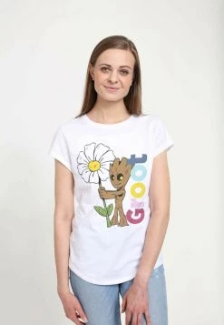 Henry Tiger Damen MARVEL GOTG CLASSIC - GROOT OVERSIZE - T-Shirt Print - White