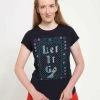 Henry Tiger Damen DISNEY LET IT GO UGLY - T-Shirt Print - Navy Blue