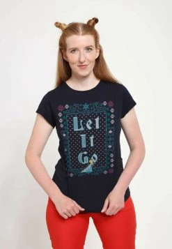 Henry Tiger Damen DISNEY LET IT GO UGLY - T-Shirt Print - Navy Blue