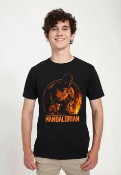 Henry Tiger Unisex STAR WARS: THE MANDALORIAN - CAMPING MANDO - T-Shirt Print - Black