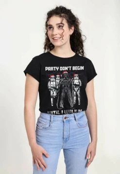 Henry Tiger Damen STAR WARS PARTY DONT BEGIN - T-Shirt Print - Black -Günstiges Henry Tiger Geschäft 2073646df9a749159d2d6df7e292c501