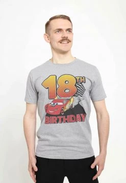 Henry Tiger PIXAR CARS 2 - LIGHTNING BIRTHDAY 18 - T-Shirt Print - Melange Grey | Unisex