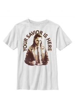 Henry Tiger MARVEL LOKI YOUR SAVIOR IS HERE - T-Shirt Print - White | Unisex