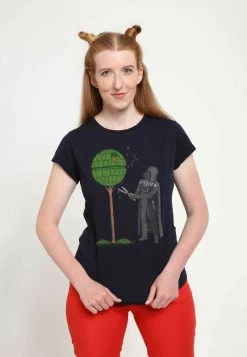 Henry Tiger Damen STAR WARS: CLASSIC - DEATH STAR BUSH - T-Shirt Print - Navy Blue