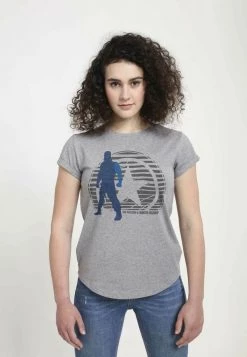 Henry Tiger MARVEL WINTER SOLDIER SIMPLE LOCKUP - T-Shirt Print - Melange Grey | Damen