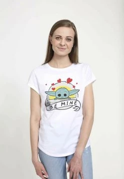 Henry Tiger Damen STAR WARS BE MINE WITH THE CHILD - T-Shirt Print - White